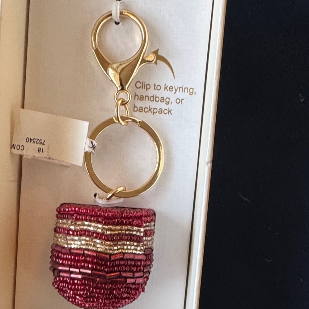 HH hautet hippie Beaded Bag Charm Key Chain lead safe nickel free - Picture 3 of 3
